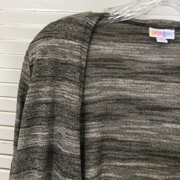 NWT LuLaRoe Sarah Striped Gray Long Open Cardigan Sweater Duster Oversize Medium - Picture 14 of 15